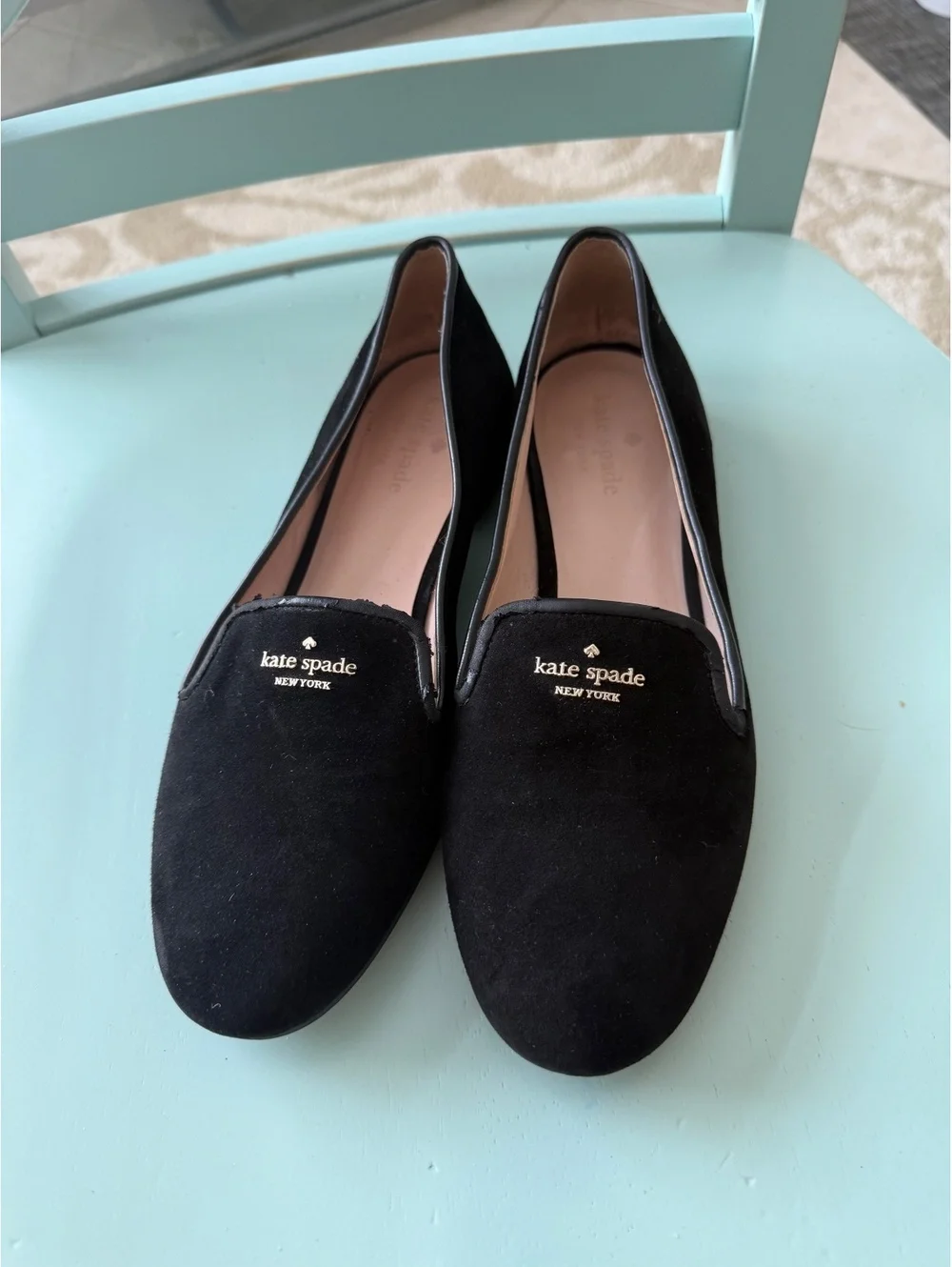 Kate Spade New York Claudia Black Leather Loafers Size 9.5B